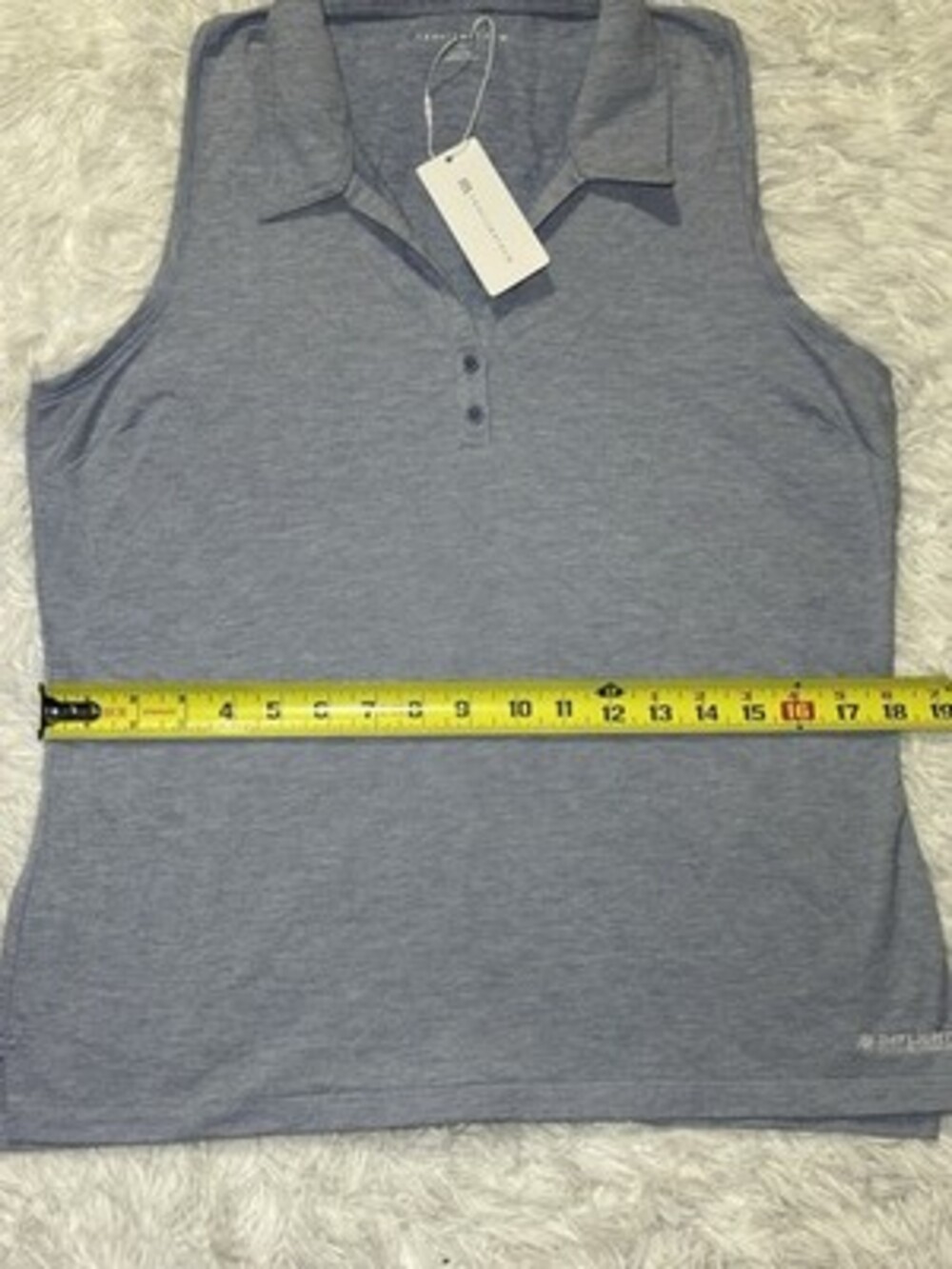 NEW TravisMathew Women's (L)Featherweight Active Sleeveless Golf Polo Blue Read* - Picture 5 of 5
